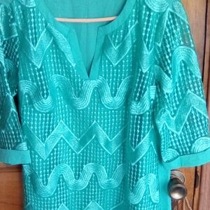 Chic Turquoise Women's Tunic